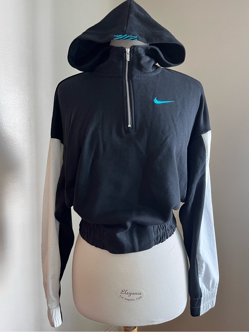 Cropped Nike hoodie with zebra print detail